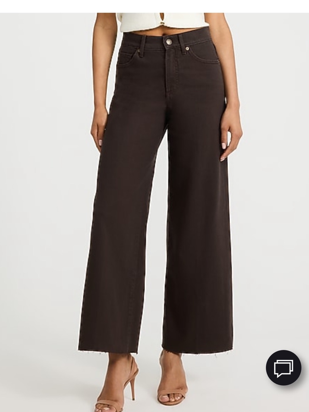 Express Wide-Leg High-Rise Jeans in Dark Brown